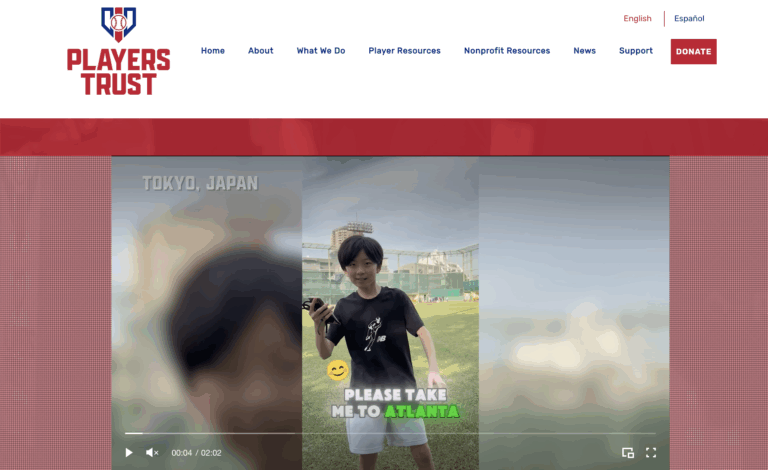 MLB選手協会のPlayers Trustの公式サイトで弊社から選出されアトランタに招待された中学生特派員の様子が公開されました
